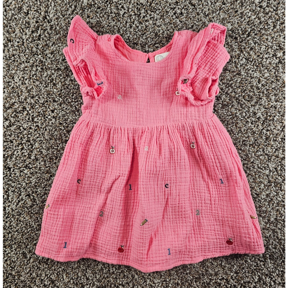 Adventurewear 360 Girls Sz 3T Dress Alphabet ABC Embroidered School Pink